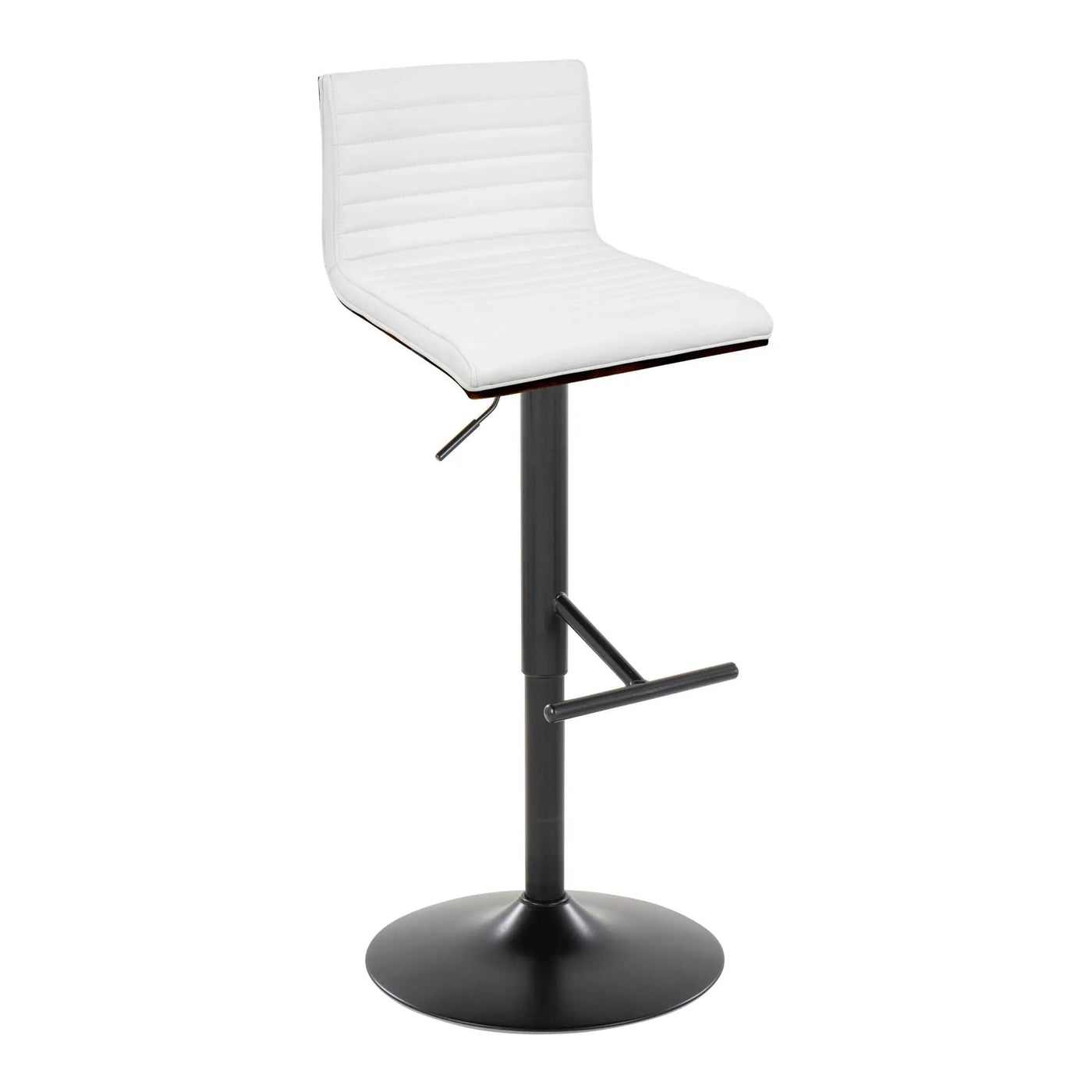 Mason - Contemporary Adjustable Barstool With Swivel With Straight T Footrest (Set of 2) by HouseOfZazla