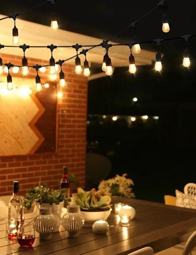 Svater Outdoor String Lights 200 FT, E26 Socket, 64pc S14 Shatterpoof Bulbs, 1 Watt Dimmable 2700K Warm White, IP65 Waterproof Commercial Grade Patio Light (4 Pack X 50FT) by GreenHaven Gardens