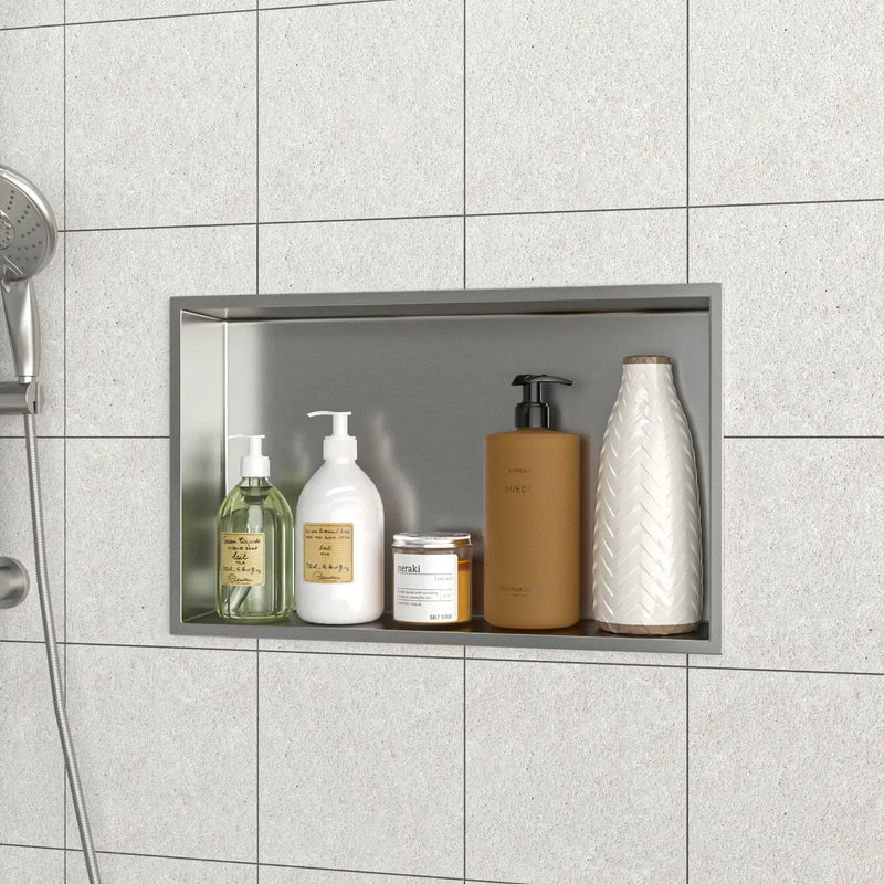 Stainless Steel Shower Niche With Seamless Design For Bathroom Storage by HouseOfZazla