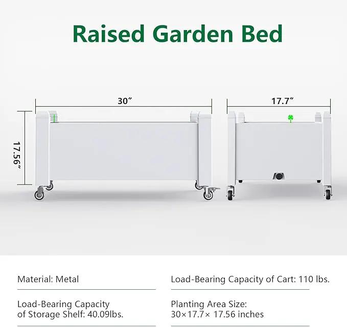Elevated Raised Garden Bed with Legs,Outdoor Large Resin Patio Planter Box Stand Divisible with Drain Plug,Water Monitor for Plants Vegetables Flowers Fruits(Ashen) by GreenHaven Gardens