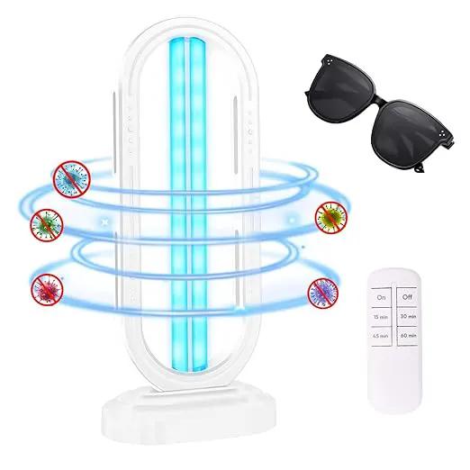 UV Light Sanitizer,4-Speed Timing and Remote Control UVC Home Disinfection Device,Ultraviolet Light Sanitizer for Bed Bugs and Dust Mites,UV Lamp for Whole Room,White by GreenHaven Gardens