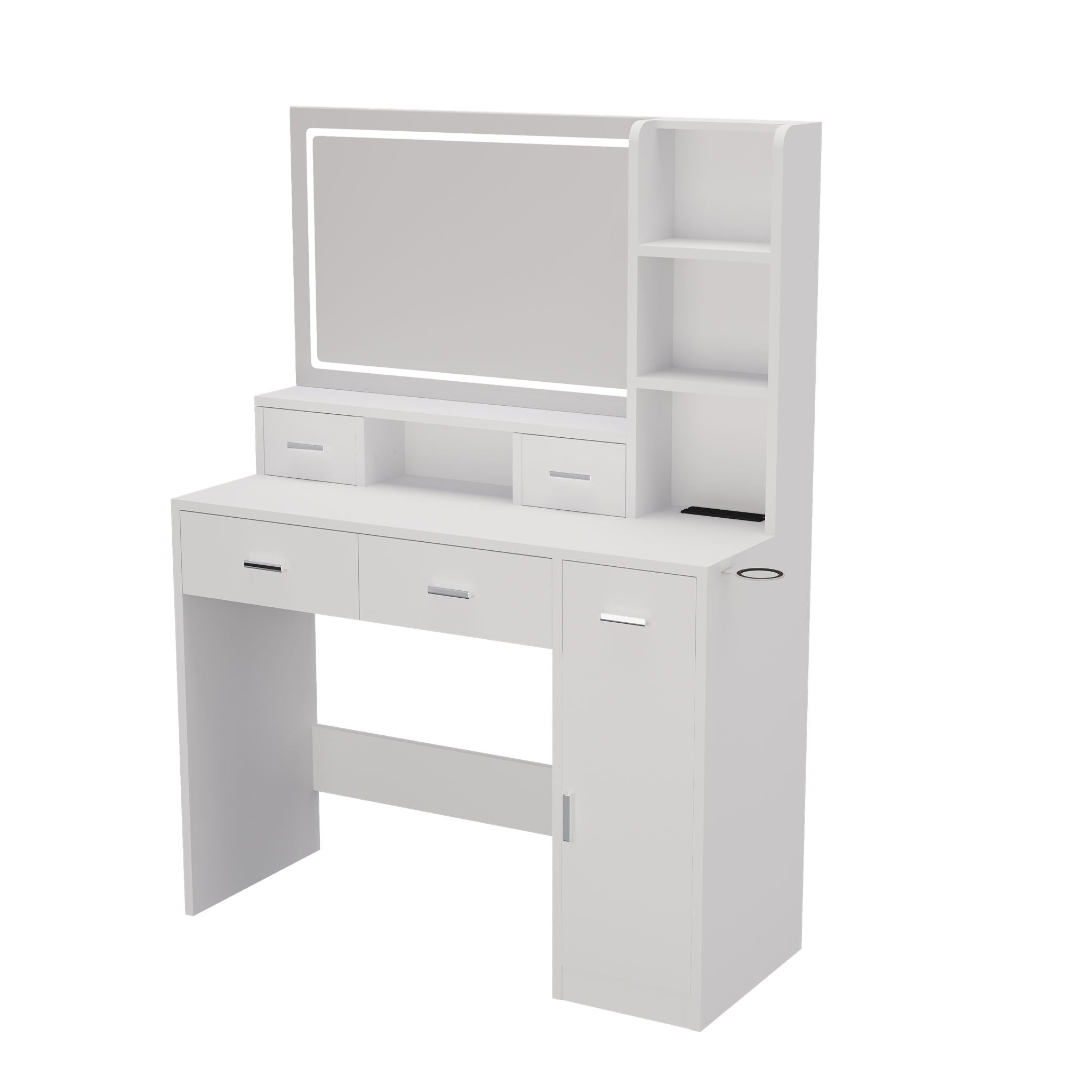 40.95" Newly Designed Smart Mirror Dressing Table With Drawers And Storage Cabinet, Dressing Table With Dressing Pad For Bedroom, Dressing Room by Unique Piece Furniture