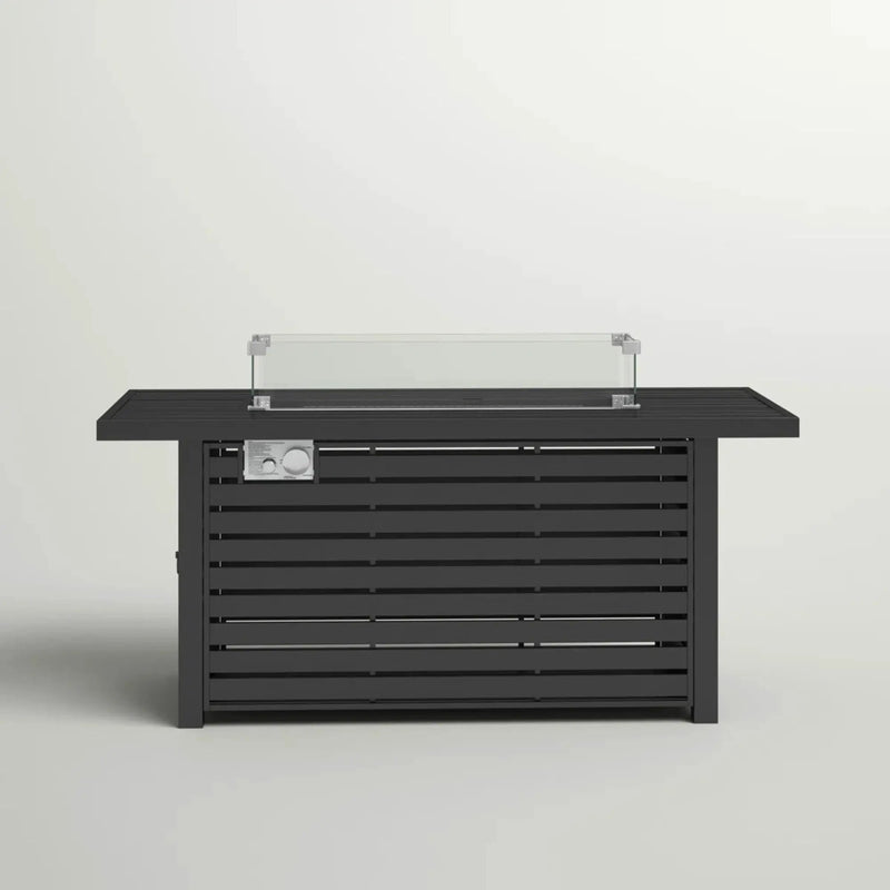 Propane Fire Pit Table With Cover - Black by Unique Piece Furniture