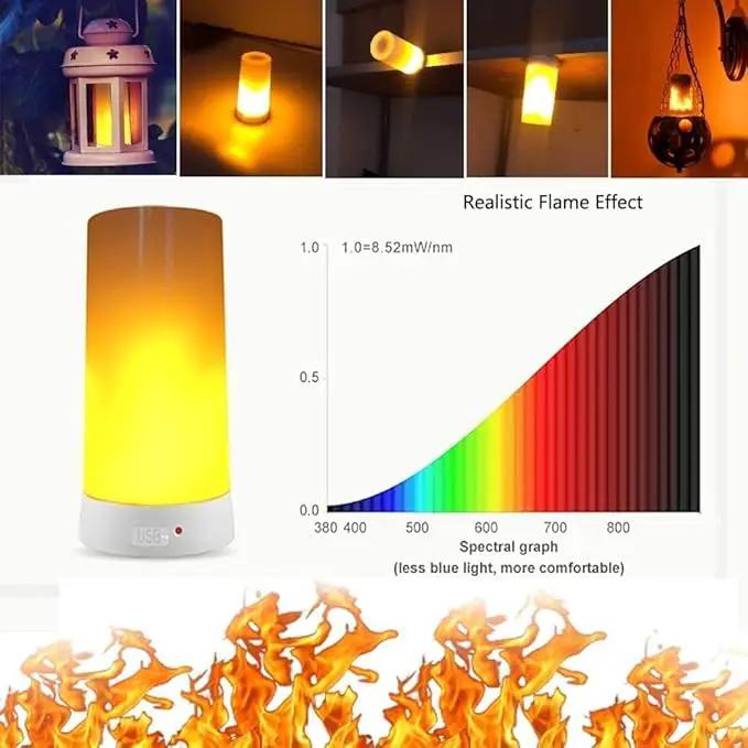 Led Flame Light,USB Rechargeable LED Fire Candles Outdoor Hanging Lamps with Remote for Home Party Halloween Christmas Decoration (Warm White) by GreenHaven Gardens