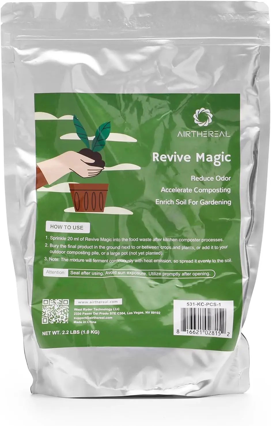 Airthereal Revive Magic Fertilizer Compost Starter, Easy Plant Care Compost Accelerator for Kitchen Composter - Compost Food Waste Quickly and Easily with Low Odor by GreenHaven Gardens