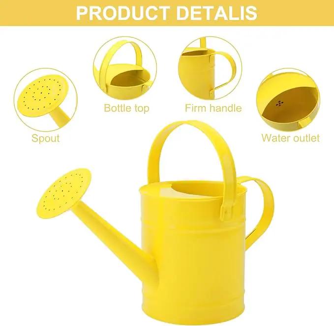 Finderomend Metal Watering Can 1.5L/51oz, Iron Art for Outdoor Plants, Yellow by GreenHaven Gardens