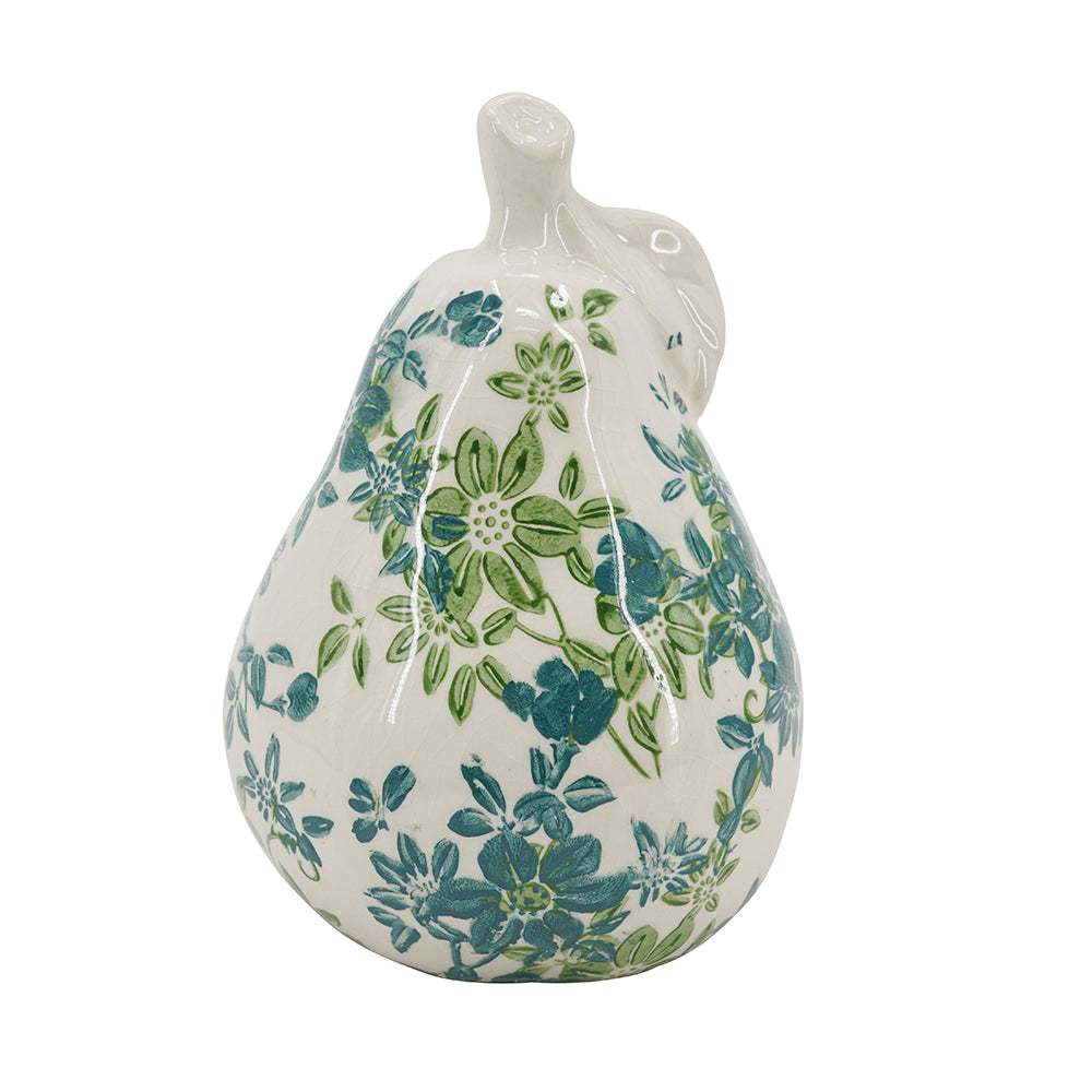 Floral Ceramic Pear and Apple Decor Set with Elegant Ivory Finish, photo 6 of 10