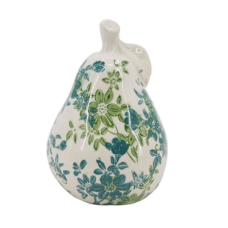 Floral Ceramic Pear and Apple Decor Set with Elegant Ivory Finish, photo 6 of 10