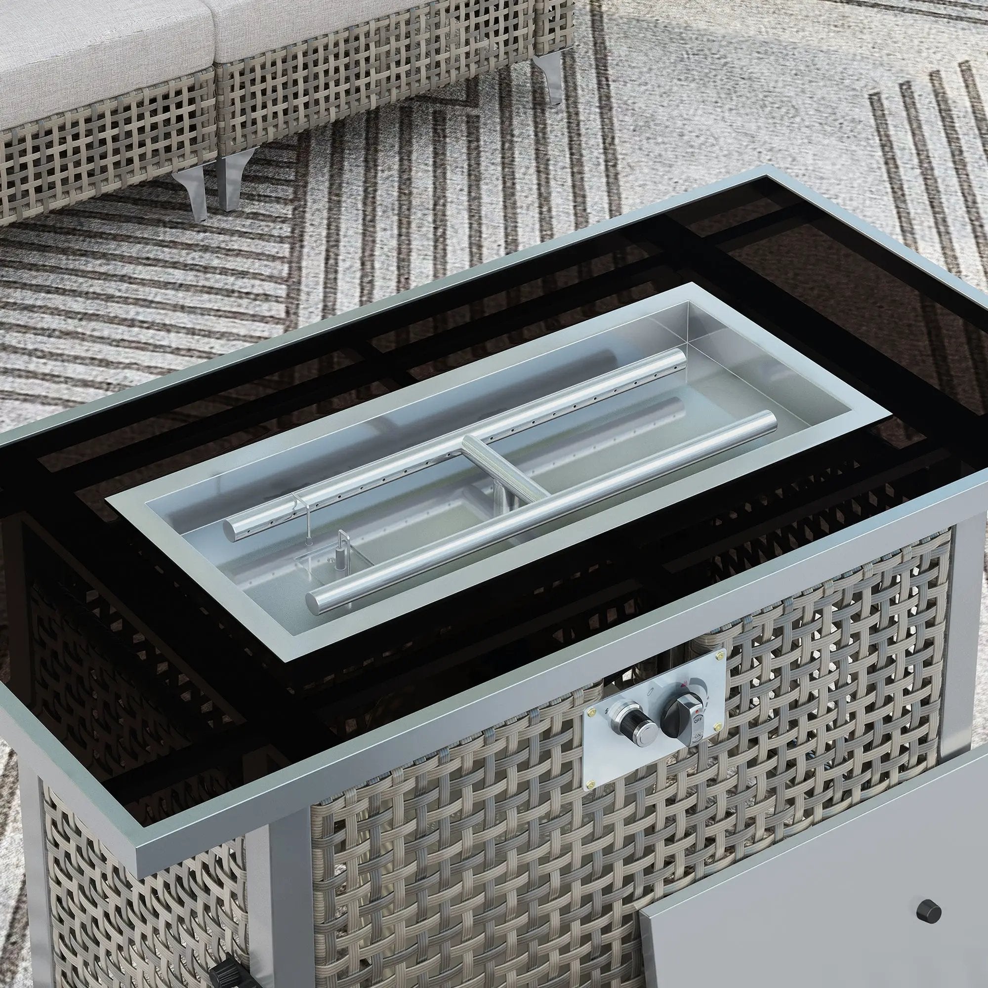 K&K 43' Propane Gas Fire Pit Table, Grey by HouseOfZazla