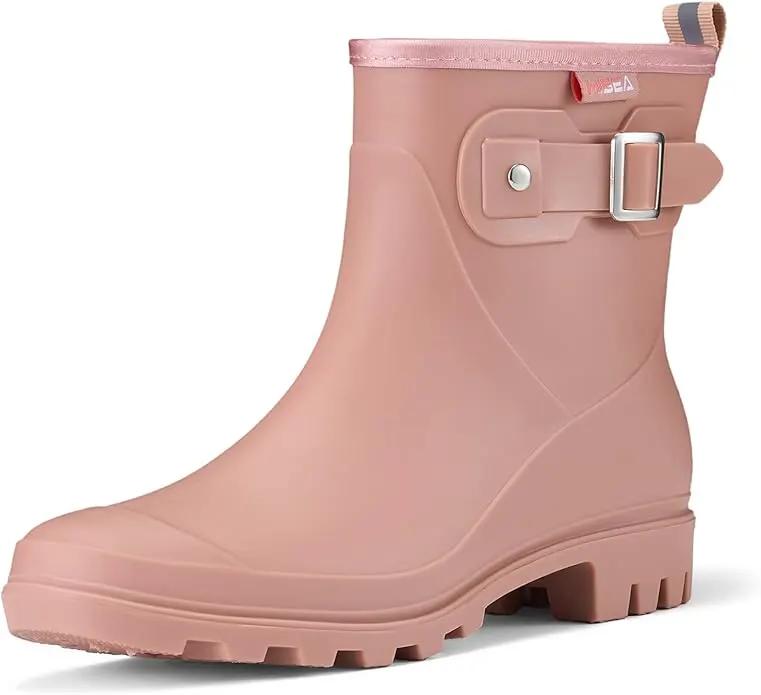 HISEA Women's Ankle Rain Boots Waterproof, Fashion Short Garden Shoes Anti-slip for Women with Comfortable Insole by GreenHaven Gardens