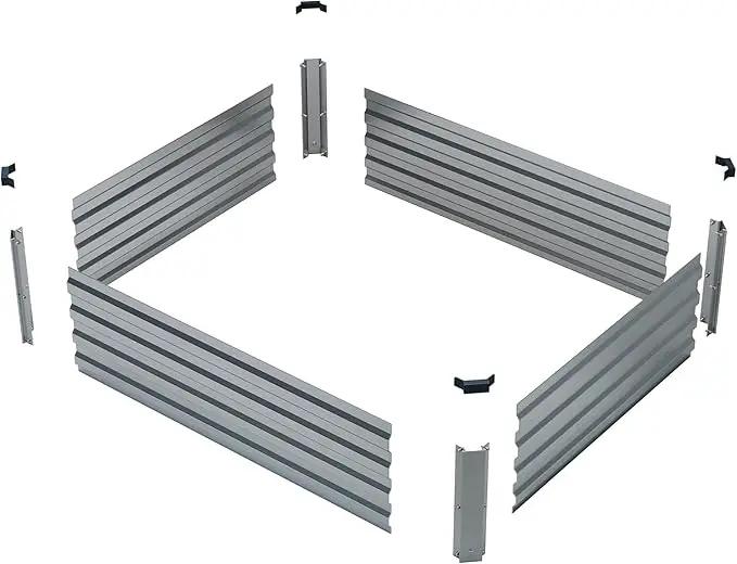 2 Pcs 4×3×1FT Galvanized Raised Garden Bed，Metal Planting Box for Outdoor Vegetable, Herb,Planter Gardening (Silver) by GreenHaven Gardens