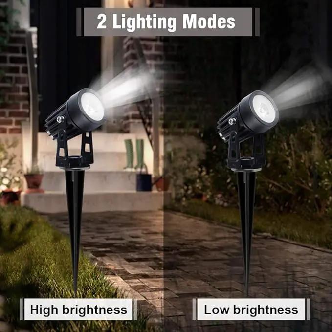 APONUO Metal Solar Spot Lights Outdoor with 9.8ft Cable Solar Powered Landscape Lighting Low Voltage IP65 Waterproof Auto On/Off for Outside Garden Yard Landscape Pathway Garage-Cool White(2-in-1) by GreenHaven Gardens