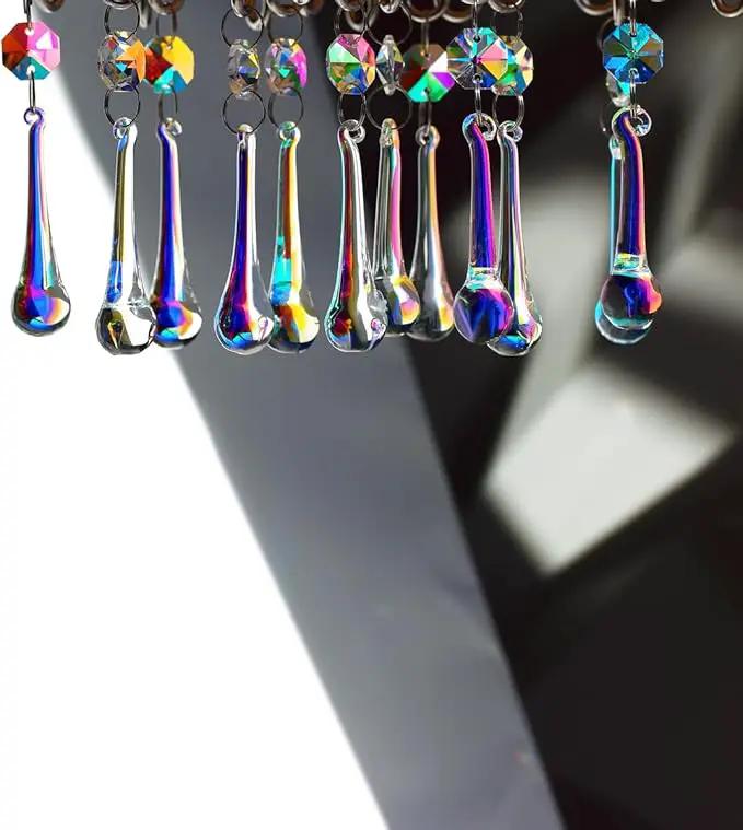 12pcs Raindrop Crystal Chandelier Prisms Parts, Hanging Crystals Beads for Chandeliers, Home Decoration by GreenHaven Gardens