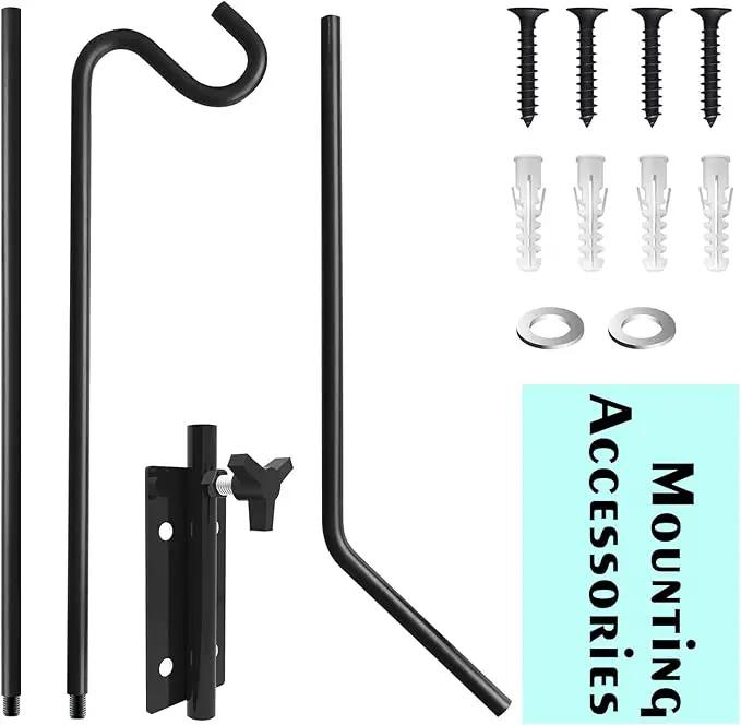 ERYTLLY 2 Packs Heavy Duty Deck Hook Wall Mounted, Extensible and Adjustable Deck Hook for Hanging Bird Feeder, Plants, Suet Baskets,Wind Chimes,Lanterns and More by GreenHaven Gardens