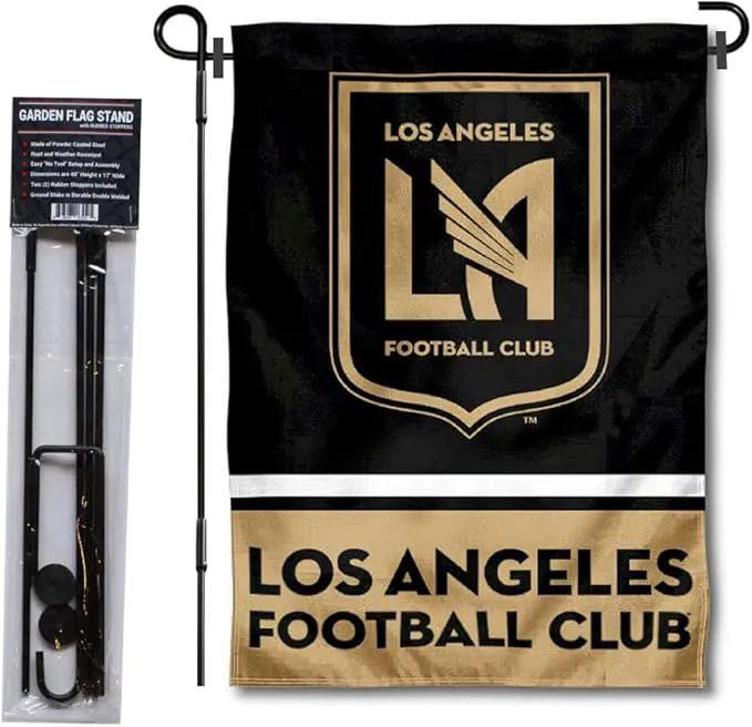WinCraft Los Angeles Football Club Garden Flag with Stand Pole Holder by GreenHaven Gardens