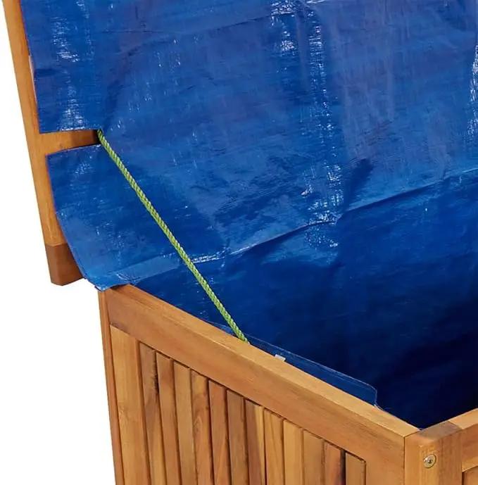 vidaXL Wooden Deck Box - Outdoor Teak Storage Chest, Ideal for Patio Furniture Cushions, Pool Accessories, Garden Tools - Water-Resistant Bag Inside - 35.4''x19.7''x22.8'', Solid Acacia Wood by GreenHaven Gardens