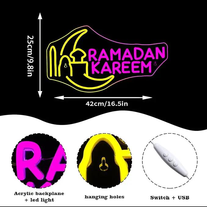 Moon Castle Ramadan Festival Neon Sign Eid Mubarak Neon Lights for Wall Decor Muslim Islamic Led Light Sign for Ramadan Mubarak Ramadan Kareem Sign Islamic Muslim Home Bedroom by GreenHaven Gardens