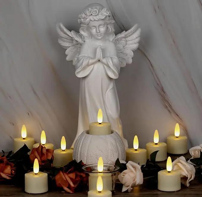 12 PCS 3D Wick Rechargeable Flameless Tealight Candles with Remote and Timer, Battery Operated Flickering LED Tea Lights, Durable & Lovely Fake Tea Candles, Ideal for Pumpkin/Bar/Party Decor by GreenHaven Gardens