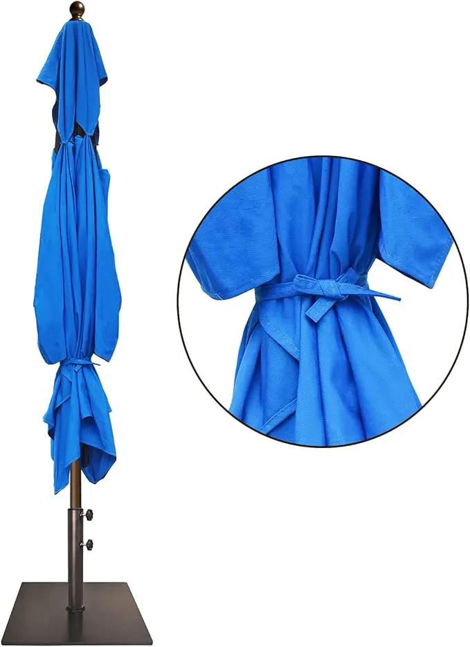 EliteShade USA 10-Year-Non-Fading 6.5x10Ft Rectangular Market Umbrella Patio Umbrella Outdoor Table Umbrella with Ventilation（Royal Blue） by GreenHaven Gardens