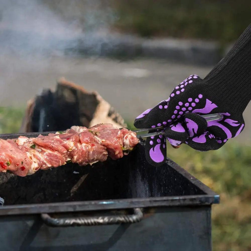 Comsmart BBQ Gloves, 1472 Degree F Heat Resistant Grilling Gloves Silicone Non-Slip Oven Gloves Long Kitchen Gloves for Barbecue, Cooking, Baking, Cutting by GreenHaven Gardens