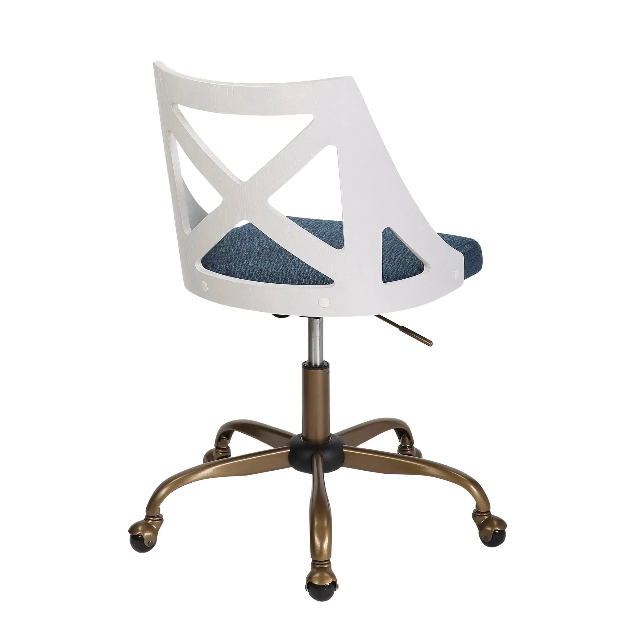 Charlotte - Farmhouse Task Chair - Antique Copper / White / Blue by HouseOfZazla