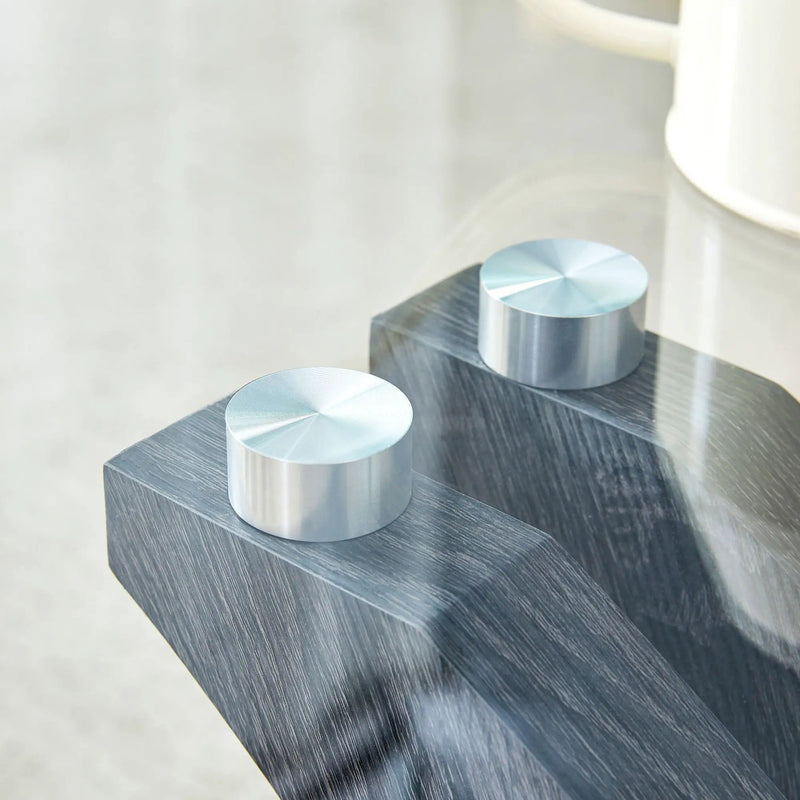 Artistic Rectangular Coffee Table With Tempered Glass Countertop by Unique Piece Furniture