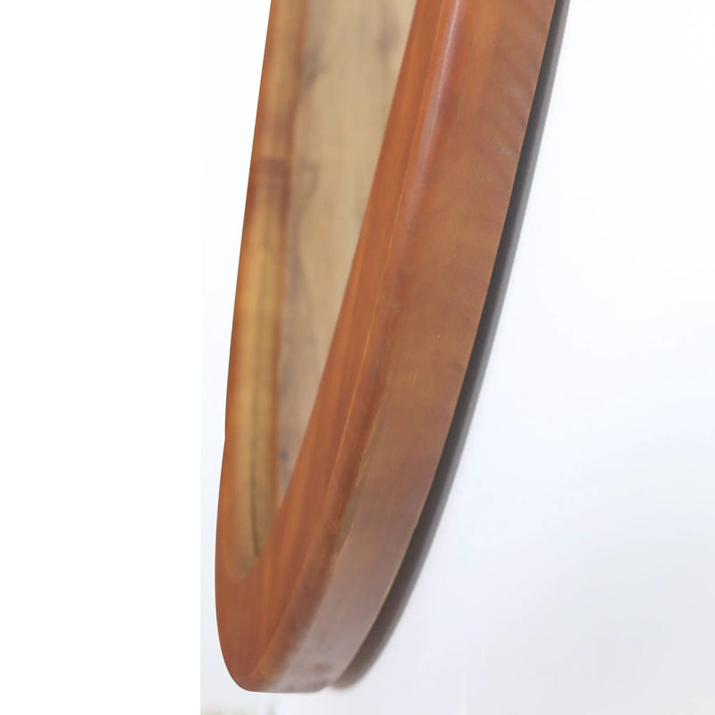 Asymmetrical Wall Mirror Wooden Framed Mirror Large Sized Dressing Mirror, For Living Room, Bedroom, Bathroom, Hallway Or Entry Way - Natural Wood by HouseOfZazla