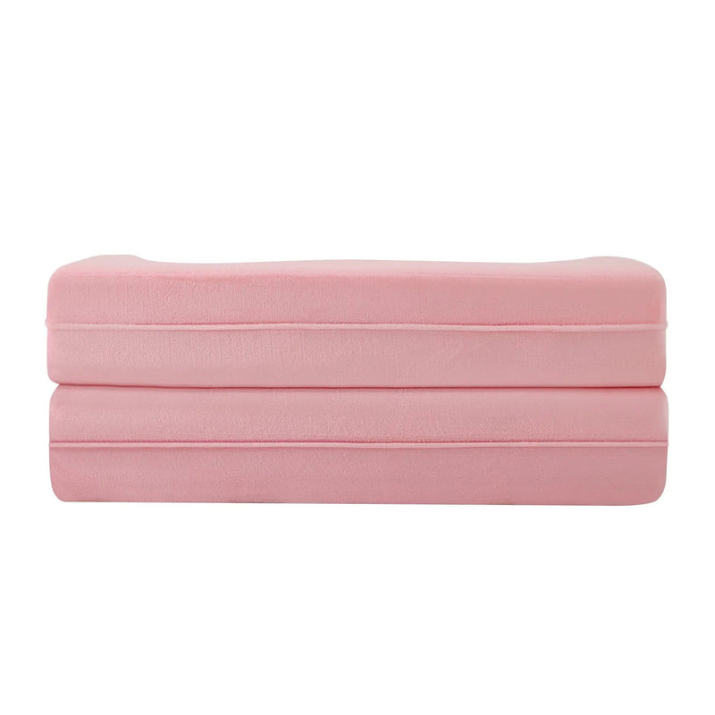 71-Inch Folding Sofa Bed in Pink Chenille with High-Density Foam by HouseOfZazla