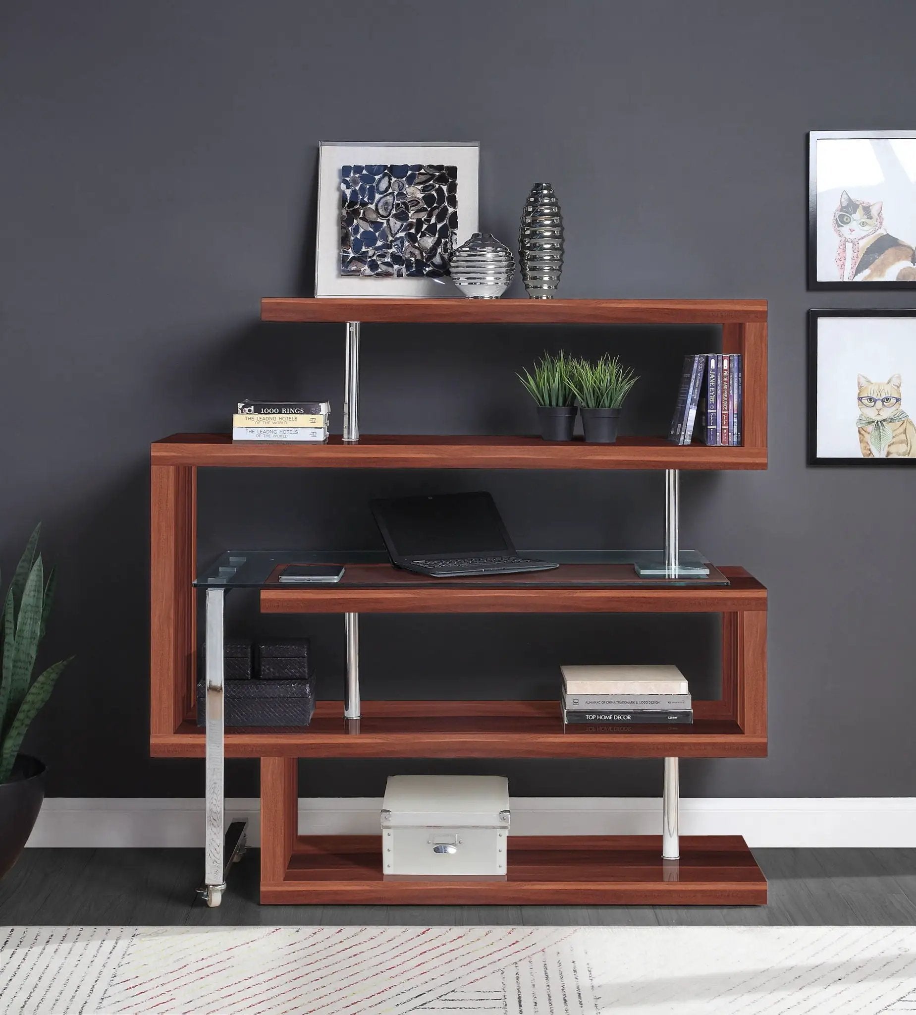 Buck II - Writing Desk With Bookshelf by Unique Piece Furniture