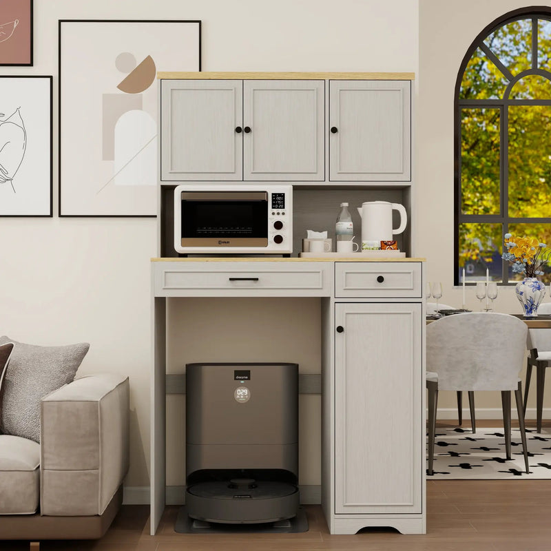 Over The Washer, Dryer And Robot Vacuum Storage Cabinet - Antique by HouseOfZazla