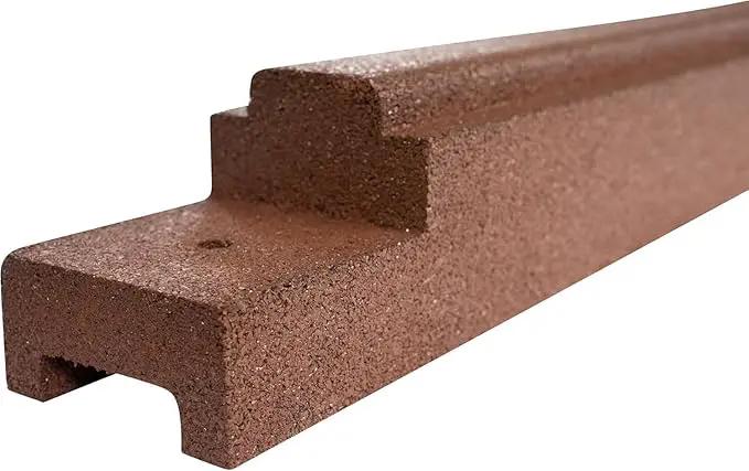Playsafer Rubber Playground Border Edging Kit, 6' Flexible Heavy Duty Rubber Interlocking Playground Timber, No Dig Easy to Install (Neutral Brown, 8 Pack) by GreenHaven Gardens