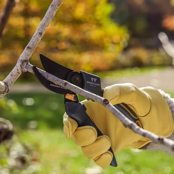 Woodland Tools Co. Duralight Bypass Pruning Shears – 5/8" Cut Capacity, Lightweight Hand Pruner, High Carbon Steel Blade, Adjustable Lock, Internal Spring, Soft Grip Garden Tool for Plants and Shrubs by GreenHaven Gardens