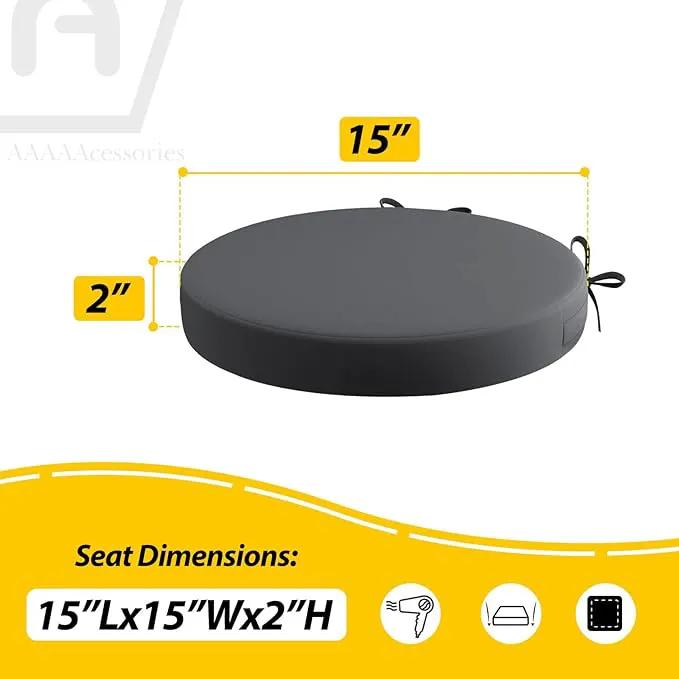 AAAAAcessories Outdoor Seat Cushions for Chairs, Waterproof, Fade-Resistant Patio Furniture Replacement Cushions, 15" x 15" x 2", Set of 2, Dark Gray by GreenHaven Gardens