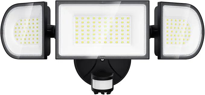 iMaihom 100W Motion Sensor Light Outdoor, 9000LM 6500K LED Security Floodlights, 3 Adjustable Head Motion Detection Light IP65 Waterproof for Yard Garage (Black) by GreenHaven Gardens