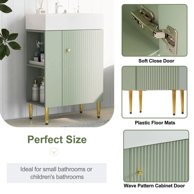 Bathroom Vanity, Combo Cabinet, Bathroom Storage Cabinet, Single Ceramic Sink by HouseOfZazla