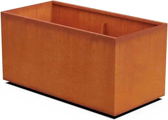Corten Steel Planter Rectangle Outdoor Metal Garden Box Heavy Duty | Made in USA | Fully Assembled by GreenHaven Gardens