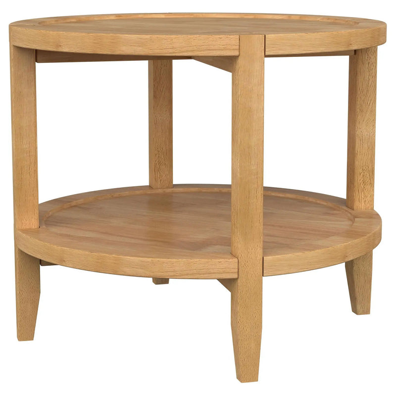 Camillo Round Solid Wood Side End Table Maple Brown by Unique Piece Furniture