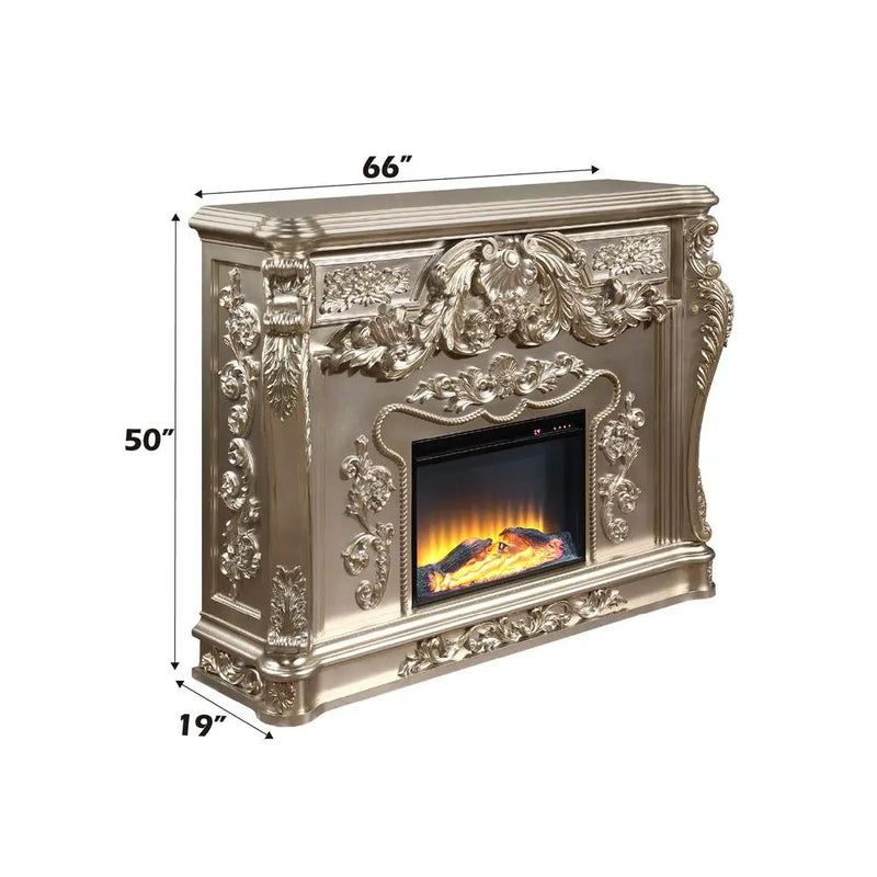 Sorina - Fireplace - Antique Silver by Unique Piece Furniture