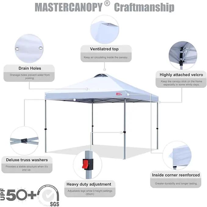 MASTERCANOPY Durable Pop-up Canopy Tent with Roller Bag (White) by GreenHaven Gardens
