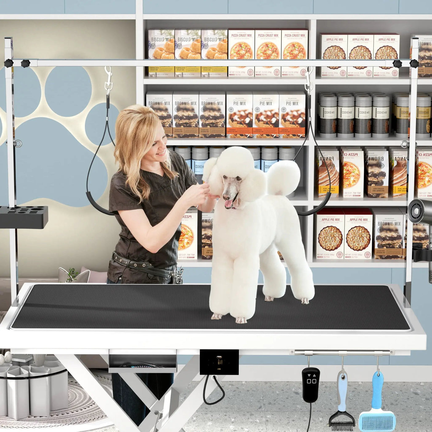 Super Deluxe Electric Pet Grooming Table, Height Adjustable by HouseOfZazla