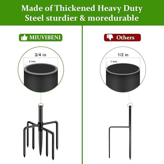 84" Shepherds Hooks for Outdoor with 7 Prongs Base, Heavy Duty Bird Feeder Pole for Hanging Lantern, Hummingbird Feeder, Shepherds Hook for Bird Feeders for Outside,1 Pack, Black by GreenHaven Gardens