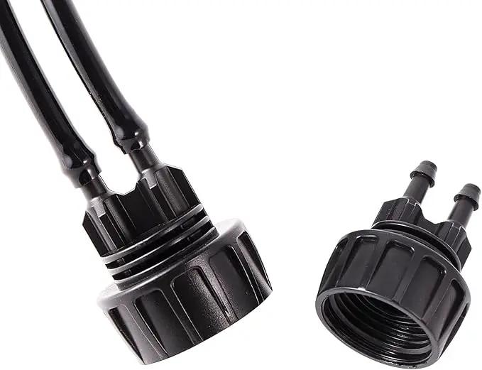 Inner 3/4 inch to Double 1/4 Pipe Joint with Four Black Strainer 6-Point Washers，Garden Irrigation System Used in Gardens,Lawns by GreenHaven Gardens