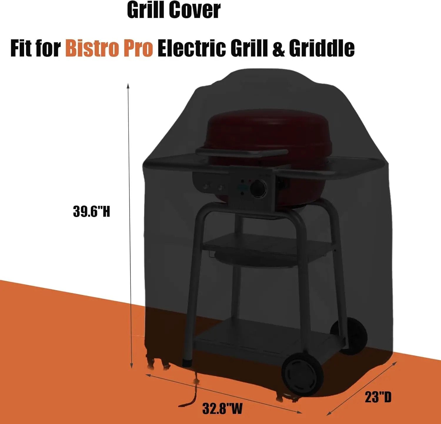 Grill Griddle Cover Compatible for Charbroil Bistro Pro Electric Grill & Griddle, Portable Gas BBQ Covers, Waterproof Outdoor Electric Grills Cover-23 D x 32.8" W x 39.6" H by GreenHaven Gardens