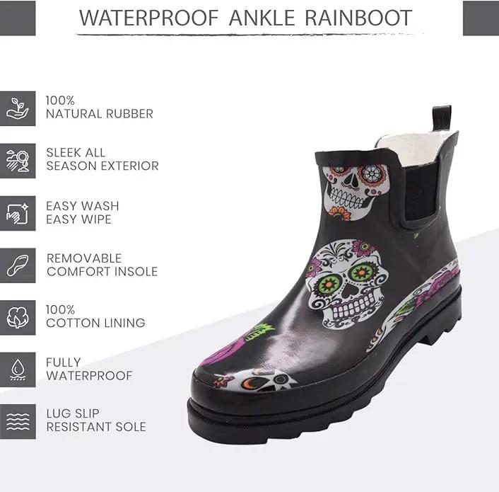 NORTY - Womens Ankle Rain Boots - Ladies Waterproof Winter Spring Garden Boot runs ½ size large by GreenHaven Gardens