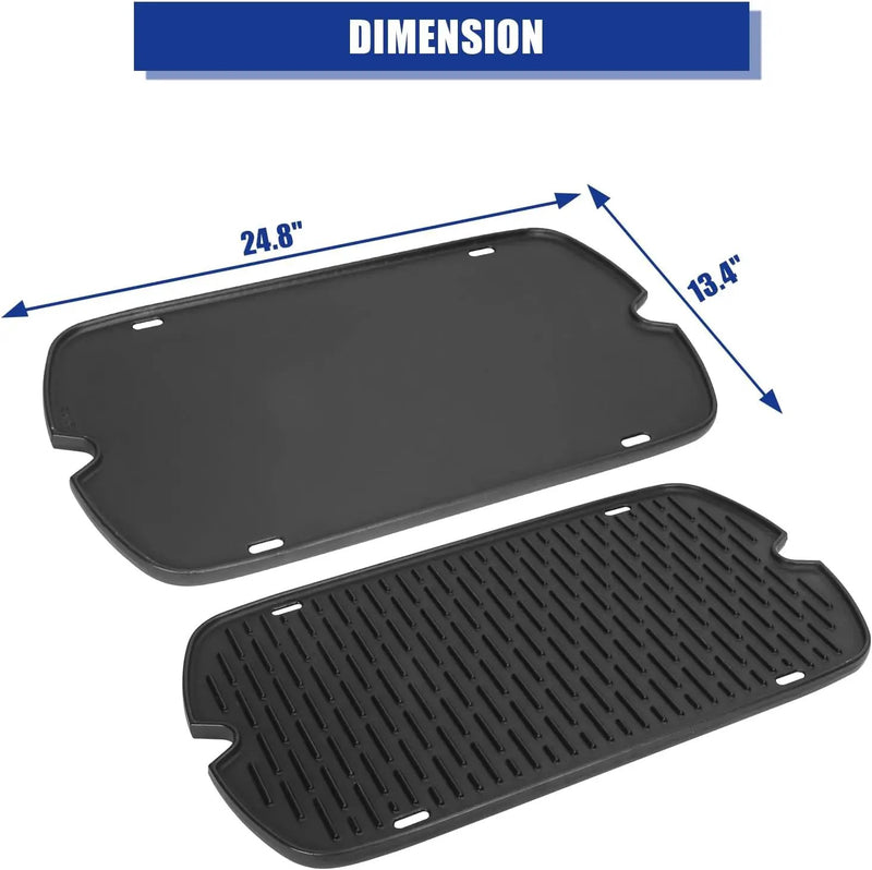 AJinTeby Cast Iron Griddle for Weber Traveler Portable Series Gas Grills Parts, Non-stick Griddle for Traveler Gas Grill, Camping Plate, for Weber Portable Grill Accessories with Carry Bag by GreenHaven Gardens