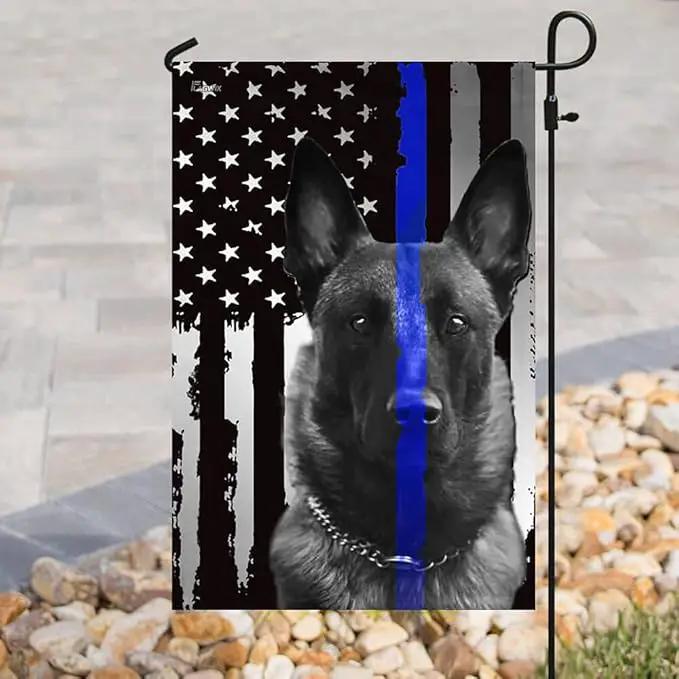 Flags-Belgian Malinois. Police Dog. K9 Flag THB2142F, Garden Flag (11.5" x 17.5")-USA House Garden Flags Premium Polyester-Decorative Outdoor Flags by GreenHaven Gardens