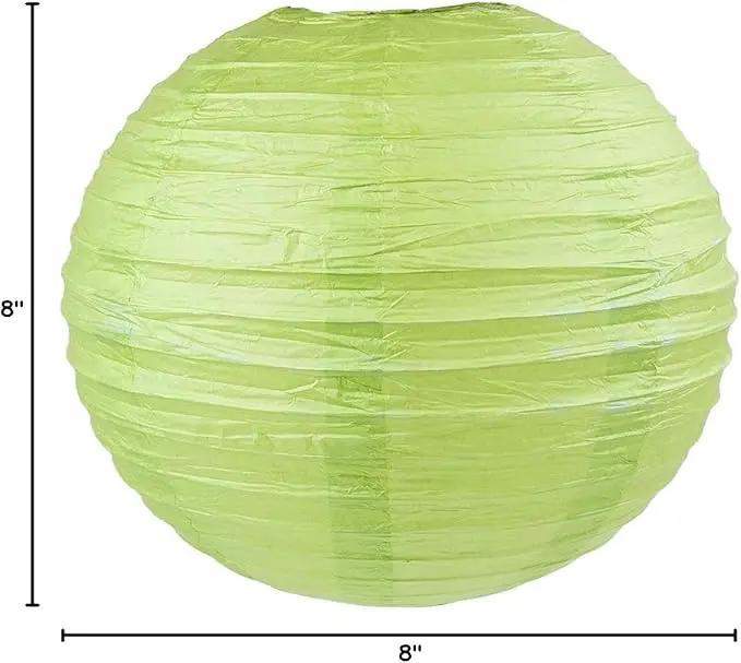 WYZworks - Round Paper Lanterns 10 Pack (Green Grape, 8") - Hanging Paper Lanterns Lamp for Wedding, Birthday, Party and Home Decorations with 8", 10", 12", 16" Option by GreenHaven Gardens