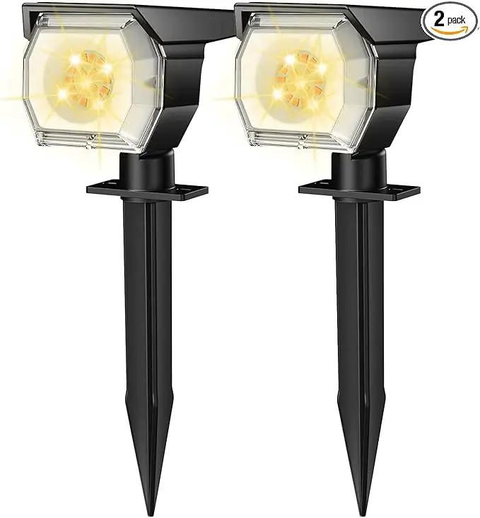 EIUIO Solar Outdoor Lights, 3 Lighting Modes Solar Spot Lights Outdoor with Auto On/Off, Waterproof Landscape Lighting for Garden Yard Pathway by GreenHaven Gardens