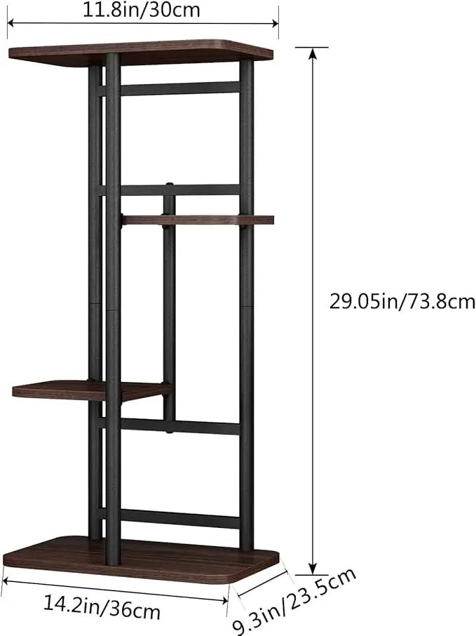 LINZINAR Plant Stand 4 Tier 5 Potted Indoor Plant Shelf Multiple Stands for Garden Corner Balcony Living Room by GreenHaven Gardens