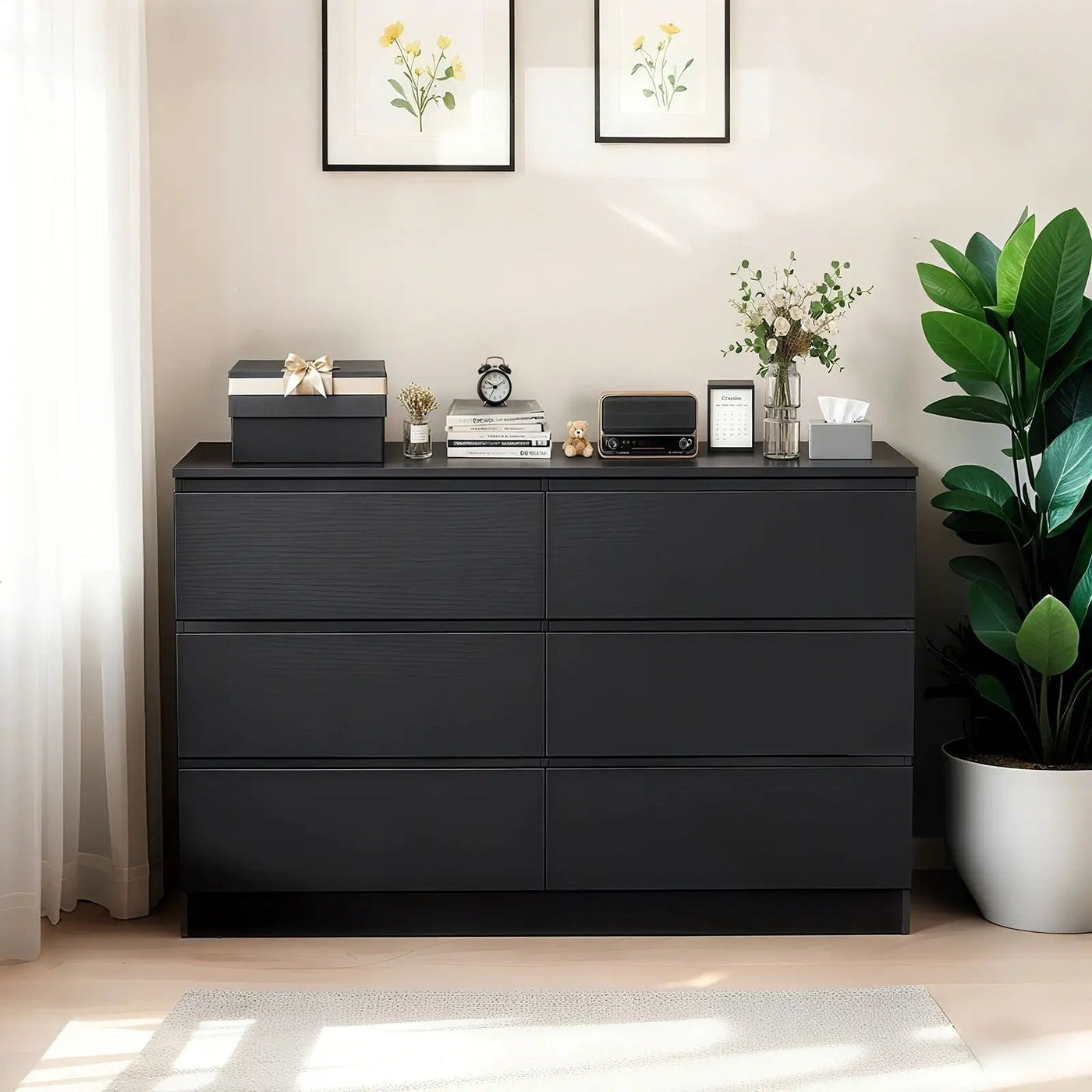 6 Drawer Dresser With Spacious Countertop And Concealed Handles by HouseOfZazla